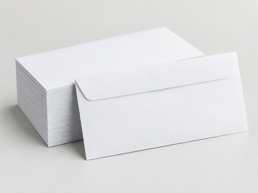 Illustrative photo of printed business envelopes