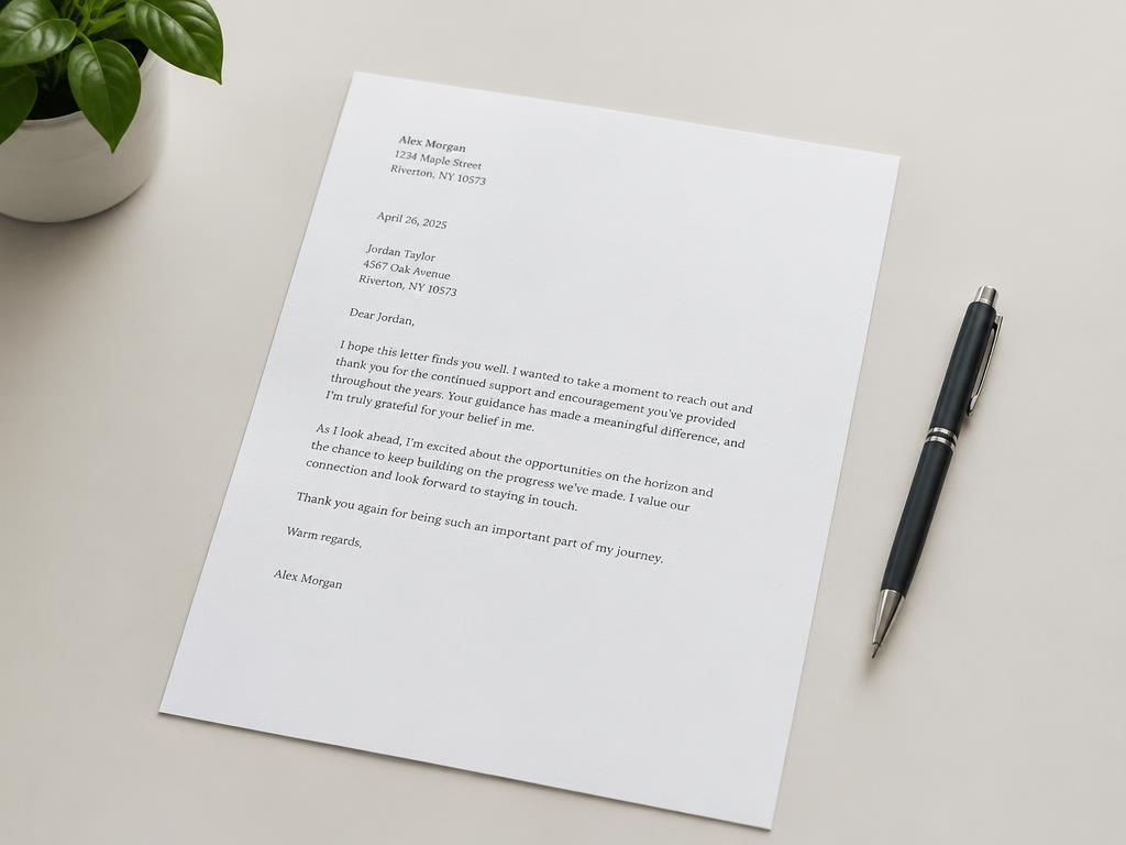 Illustrative photo of a personalized printed letter