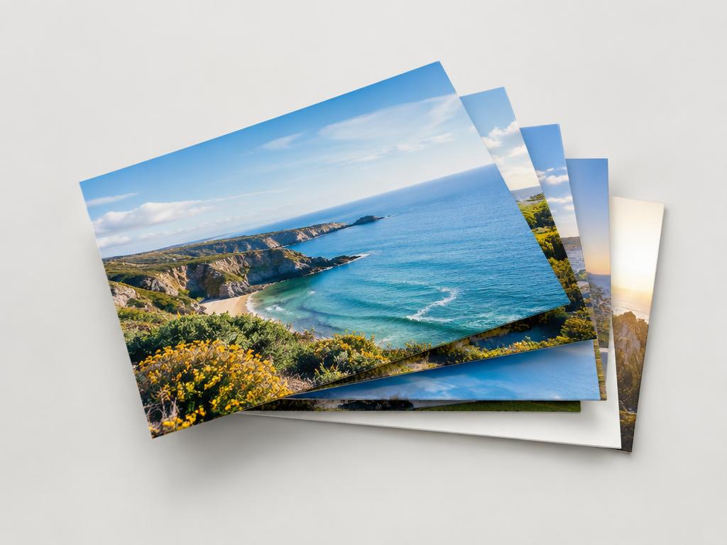 Illustrative photo of a stack of printed postcards